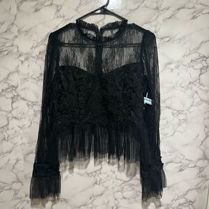 NWT - VICI Black Lace Blouse